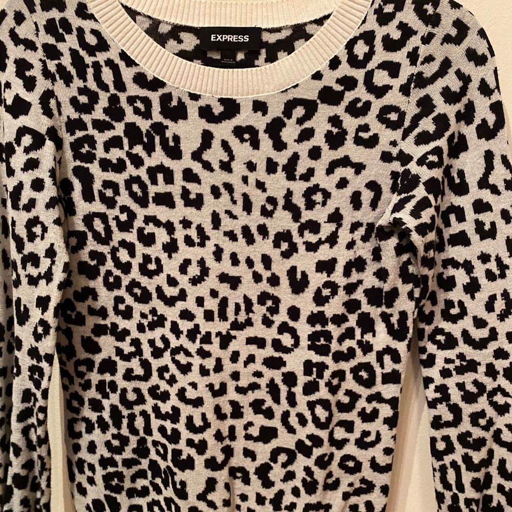 Black and white leopard print sweater